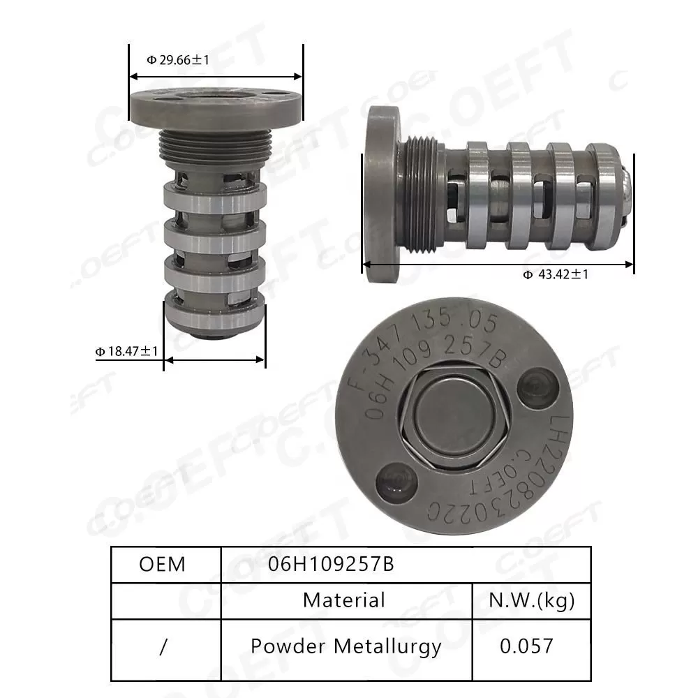 For VW  New Automatic Engine Timing Oil Control Valve Central Valve 06H109257B