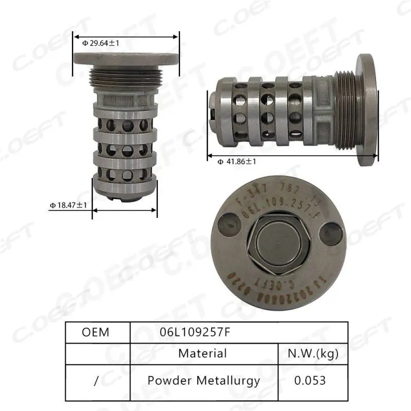 For Audi VW Golf Jetta New Automatic Center Screw Engine Timing Oil Control Valve 06L109257F