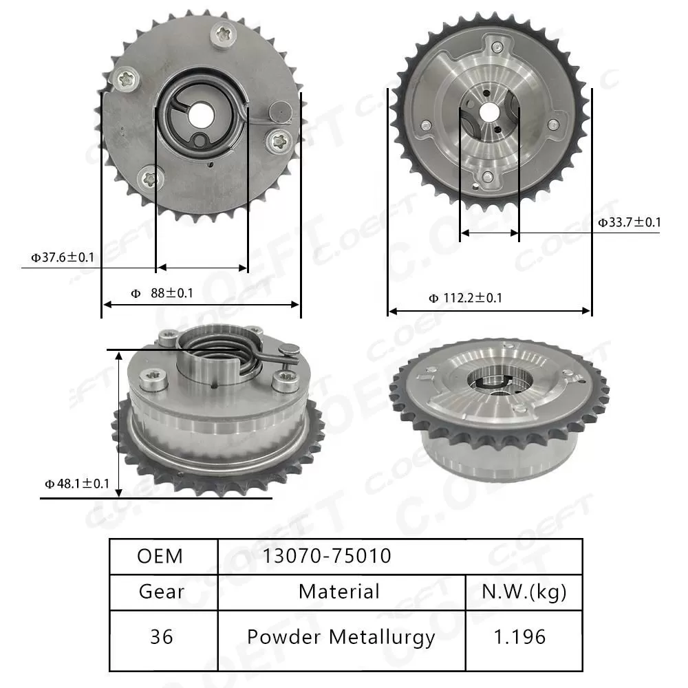 Para Toyota 2TR 2.7 Engranaje de distribución ajustable 13070-75010