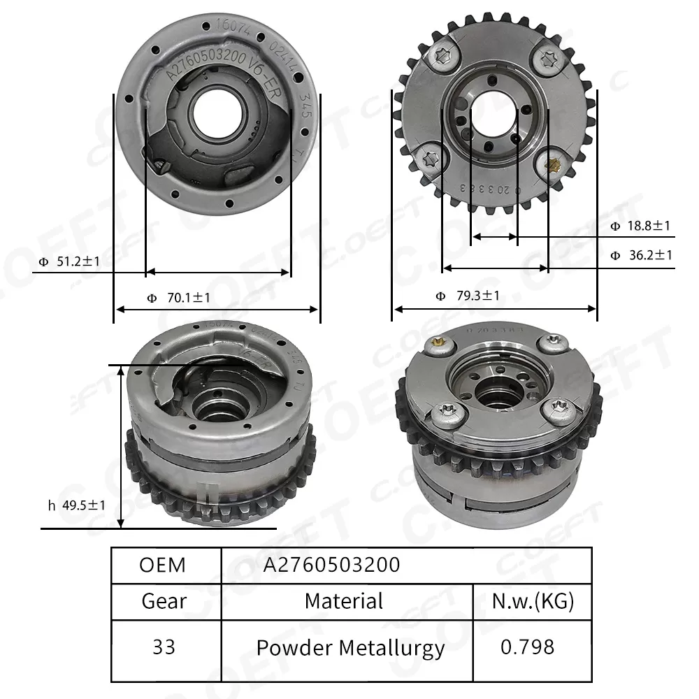 For Mercedes-Benz 276 V6 3.0 Camshaft Timing Gear  2760503200
