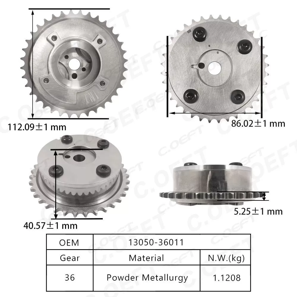 Para Toyota 1AR 2AR VVT engranaje de distribución 13050-36011