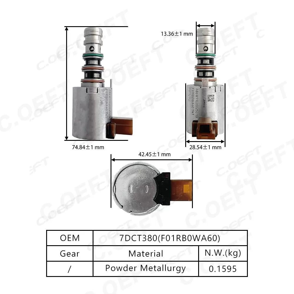 Wholesale Refabricated F01RB0WA60 Transmission Solenoid Valve for Geely Xingyue 7DCT380 Factory Direct Gear Boxes