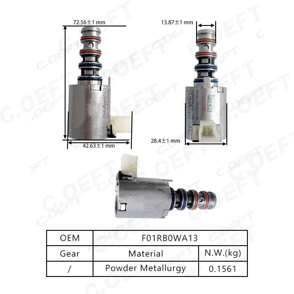 Refabrication High Quality Transmission Solenoid Valve F01RB0WA13 for Geely Xingyue 7DCT380