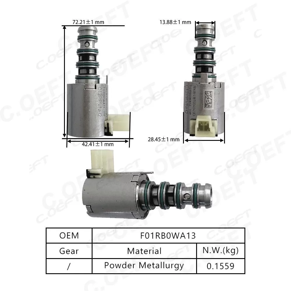 Refabrication High Quality Transmission Solenoid Valve F01RB0WA13 for Geely Xingyue 7DCT380