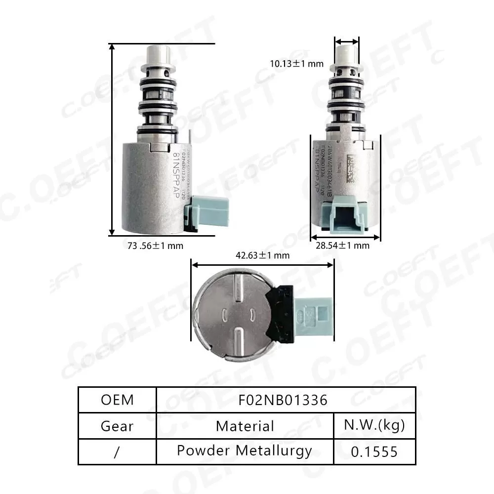 Válvula solenoide de transmisión refabricada F02NB01336 de alta calidad para cajas de engranajes Roewe Producto