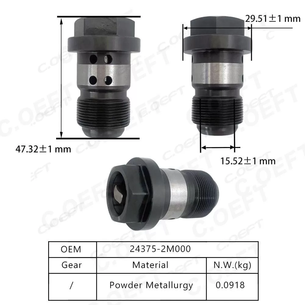 For Vehicles Original Factory Wholesale for Hyundai Engine Parts-24375-2M000 Central Valve with Screw