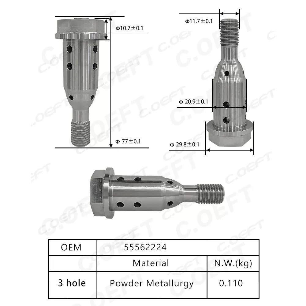 Para piezas de motor Ford 1,4 nueva fábrica 1235023 55562224 Válvula de Control de Aceite con tornillo central para Buick Chevrolet