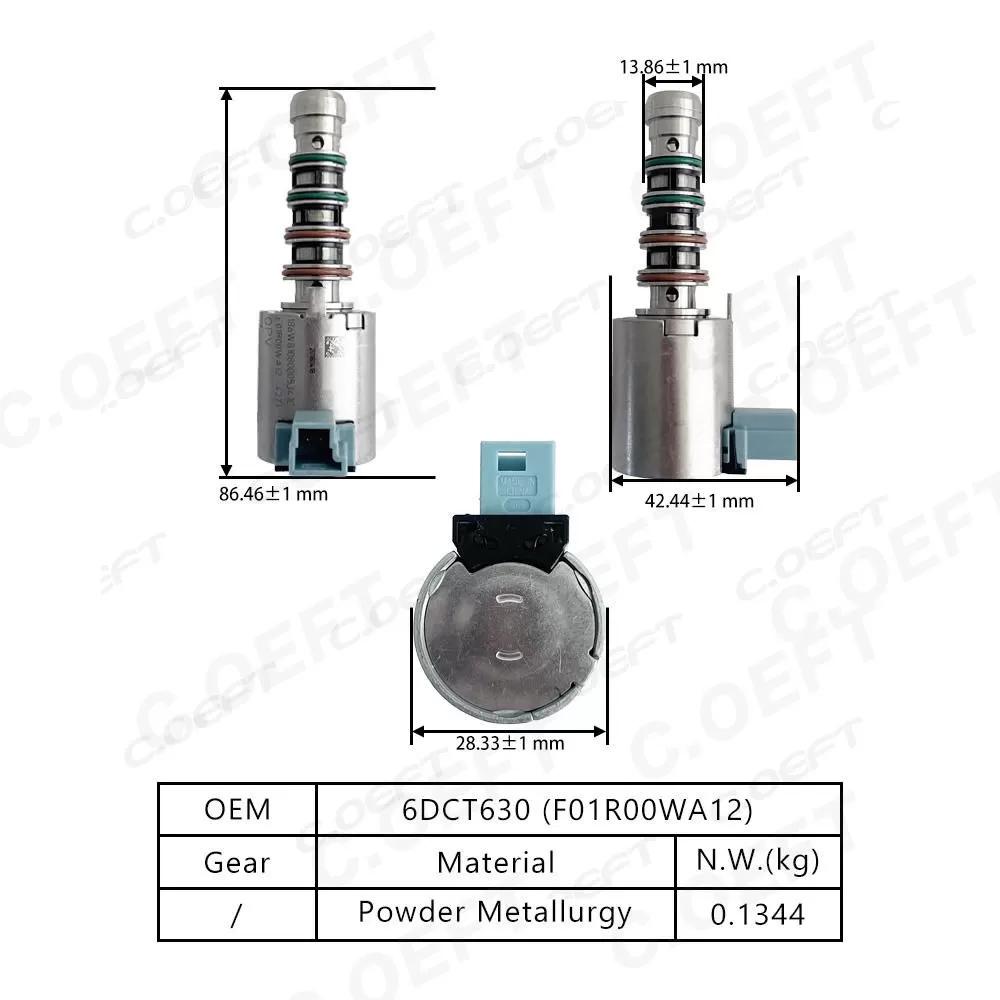 Remanufactured F01R00WA12 Transmission Control Solenoid Valve Gear Boxes Auto Parts for JAC Refine S5 6DCT630