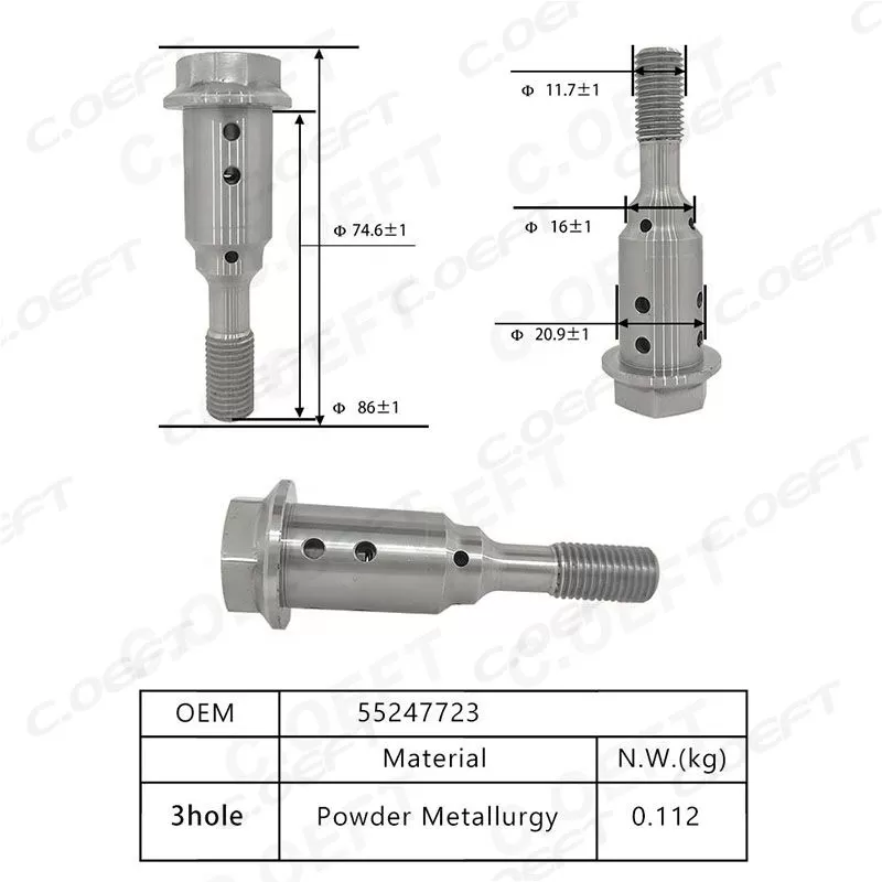 For Fiat Jeep New Factory Wholesale 55247723 Steel Variable Valve Oil Control Center Screw