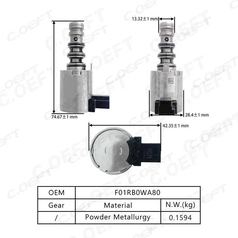 For Geely Xingyue 7DCT380 Transmission Solenoid Valve (Black 3 hole) F01RB0WA80