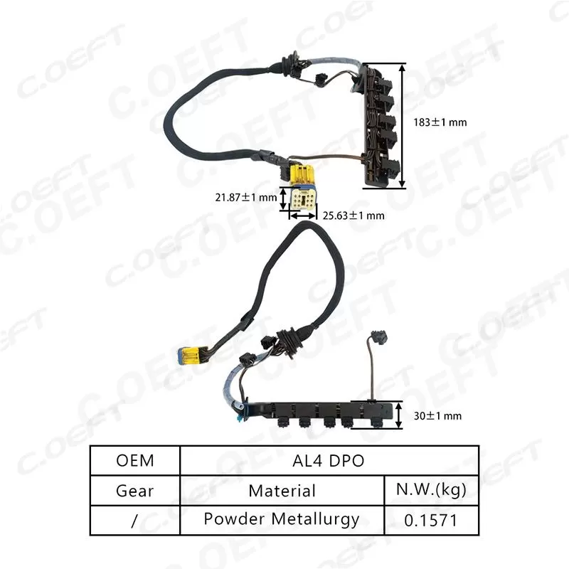 For Peugeot Citroen and Renault Transmission Valve Body Wiring Harness AL4 DPO