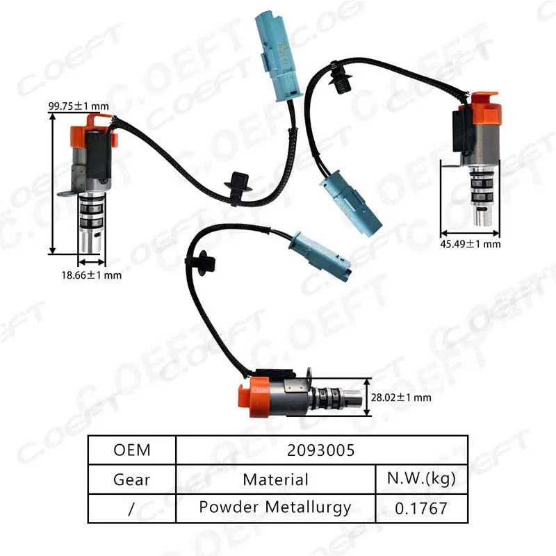 Para válvula de control de aceite de sincronización de motor Ford 2093005