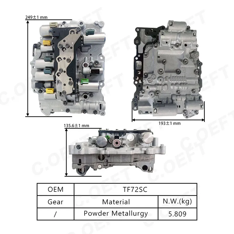 Para conjunto de cuerpo de válvula de transmisión BMW TF72SC